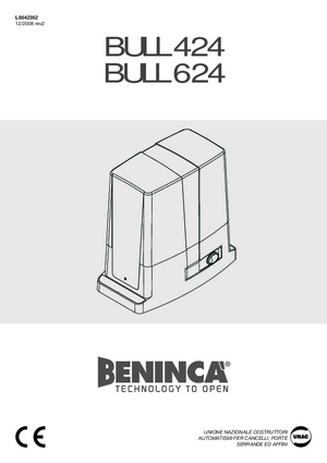 BENINCA BULL 424 инструкция по эксплуатации и монтажу