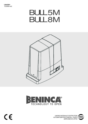 BENINCA BULL 8M инструкция по эксплуатации и монтажу