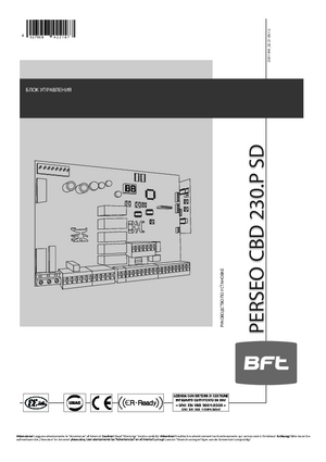 BFT PERSEO CBD 230.P SD инструкция по эксплуатации и монтажу