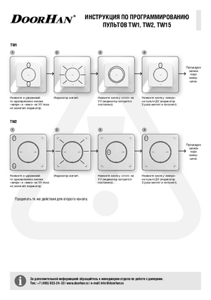 DOORHAN TW1 инструкция по программированию