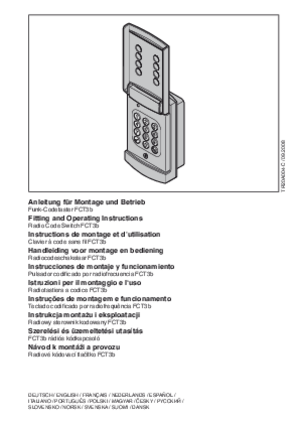 HORMANN FCT 3B инструкция по эксплуатации и монтажу