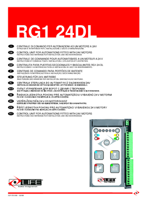 LIFE RG1 24DL инструкция по эксплуатации и монтажу