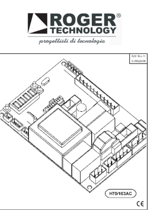 ROGER TECHNOLOGY H70/103AC инструкция по эксплуатации и монтажу