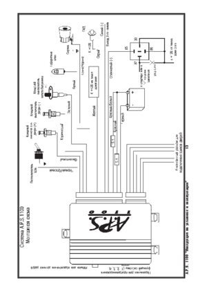 Автомобильная сигнализация A.P.S. 1100 схема подключения