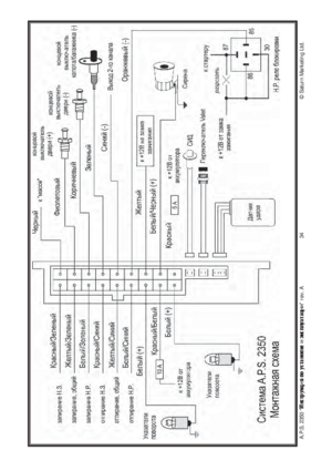 Автомобильная сигнализация A.P.S. 2350 схема подключения