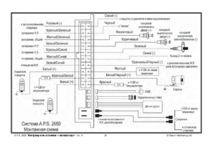 Автомобильная сигнализация A.P.S. 2650 схема подключения