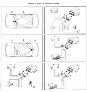 Автомобильная сигнализация BOSCH Addition to Car Alarms I, II, and 20 схема подключения