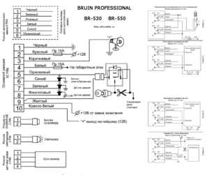 Автомобильная сигнализация BRUIN BR-530 схема подключения