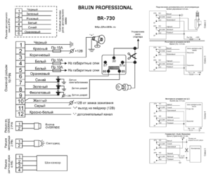 Автомобильная сигнализация BRUIN BR-730 схема подключения