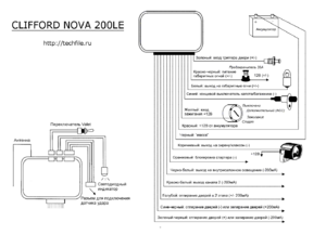 Автомобильная сигнализация CLIFFORD NOVA 200LE схема подключения