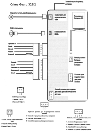 Автомобильная сигнализация CRIME GUARD 328i2 схема подключения