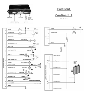 Автомобильная сигнализация EXCELLENT CONTINENT 2 схема подключения