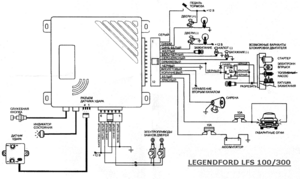 Автомобильная сигнализация LEGENDFORD LFS 100/300 схема подключения