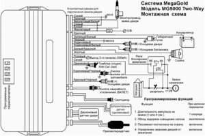 Автомобильная сигнализация MEGAGOLD MG 5000 схема подключения