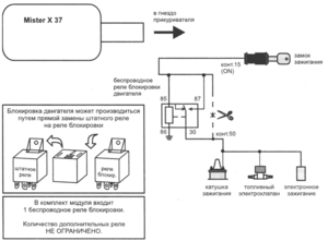 Автомобильная сигнализация MISTER X MX 37 схема подключения