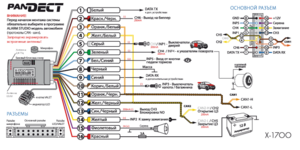 Автомобильная сигнализация PANDECT X-1700 схема подключения