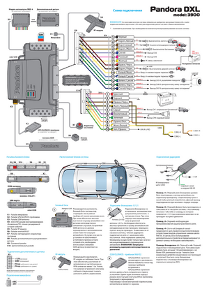 Автомобильная сигнализация PANDORA DXL 3900 схема подключения