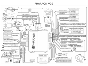 Автомобильная сигнализация PHARAON V20 схема подключения