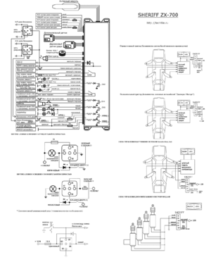 Автомобильная сигнализация SHERIFF ZX-700 схема подключения