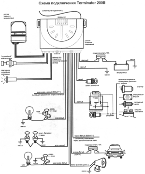 Автомобильная сигнализация TERMINATOR 200B схема подключения
