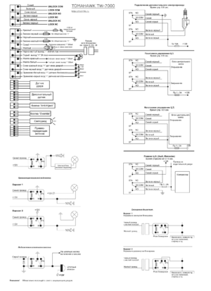 Автомобильная сигнализация TOMAHAWK TW-7000 схема подключения