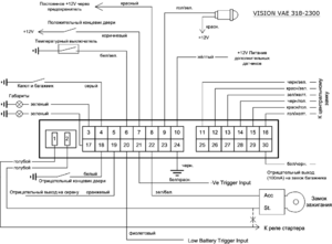 Автомобильная сигнализация VISION VAE 318-2300 схема подключения